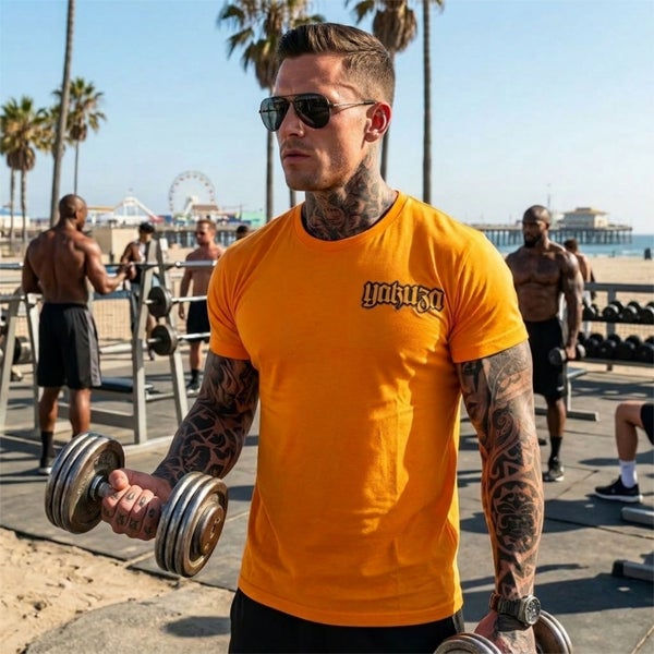 YAKUZA T-PAITA BLACKS ORANGE